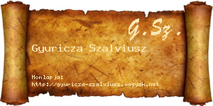 Gyuricza Szalviusz névjegykártya